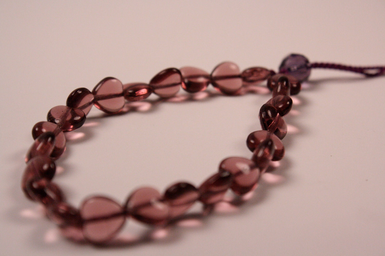 Purple Heart Czech Glass Bracelet