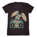 Hawk - Womens Girls Scoop Neck T-shirt Tee Shirt Eagle Boombox Music Old School Cassette Tape Bird Owl Mixtape Dj Vintage Tri Black Tshirt