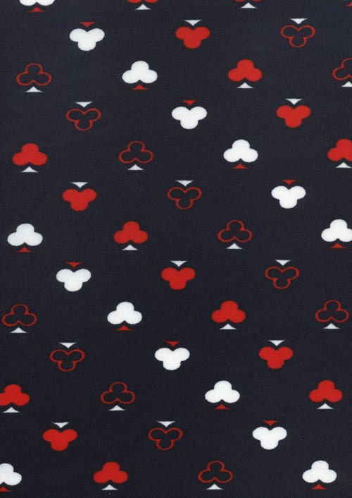 Vintage Spades Playing Cards Knit Fabric Alice in Wonderland 1 1/2 YARDS PLUS