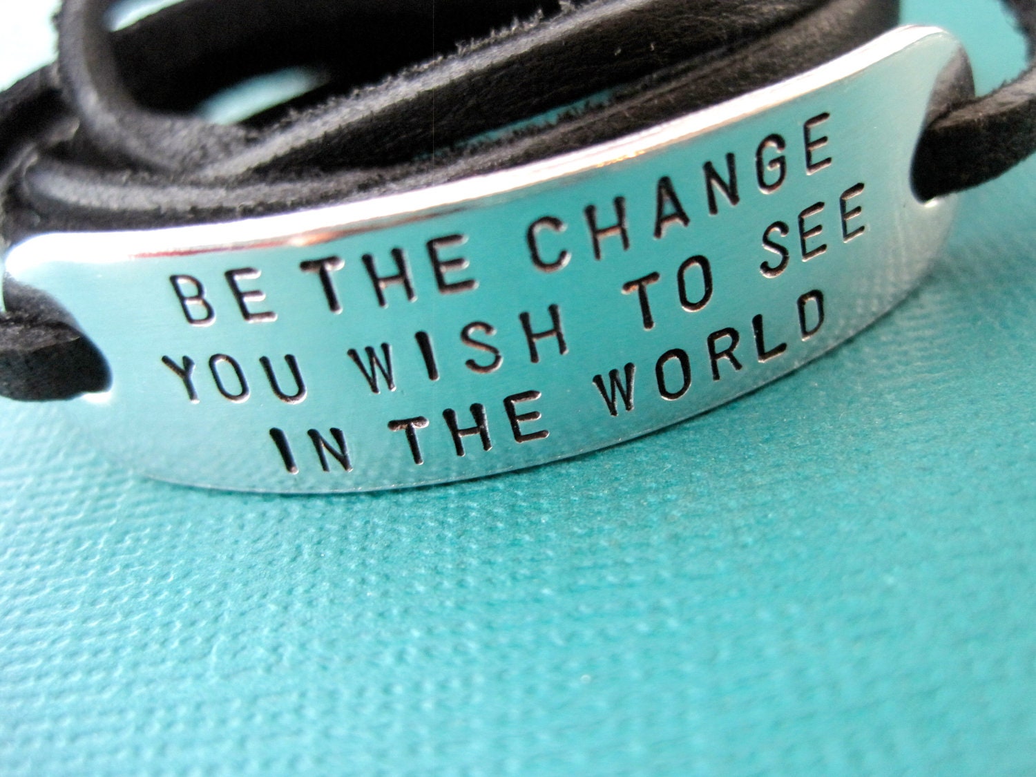 Be the Change Bracelet - Be the change you wish to see in the world - Personalized wrap bracelet