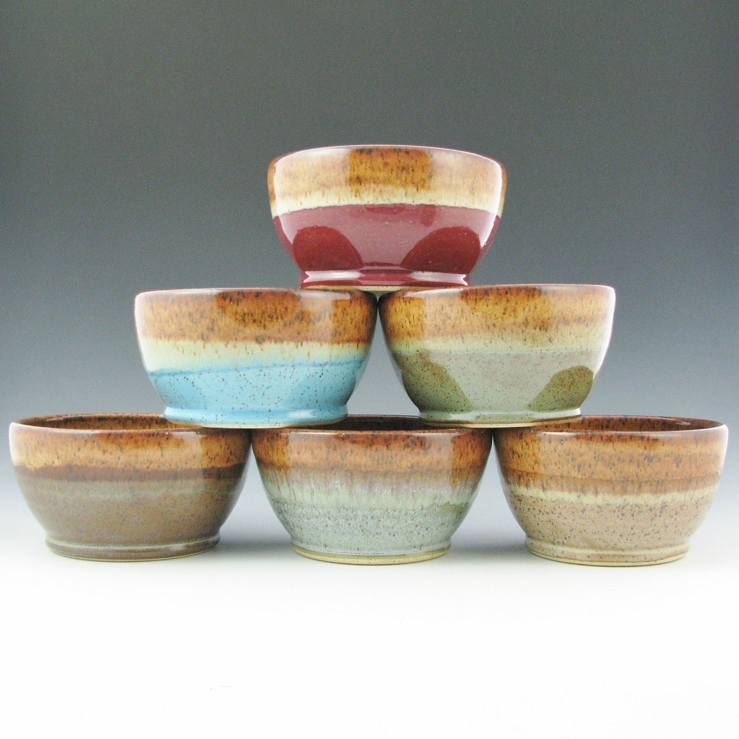 Pottery Noodle Bowl, Handmade Serving Bowl, Soup Bowl, MultiColor, 22 Ounce Bowl, Made to Order