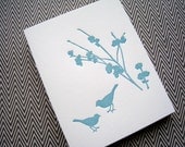 Letterpress Notecard Set - blue birds (set of 6)
