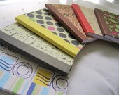 Altered Mini Composition Book with Floral and Leaf  Design in Brown, Green, and Pink