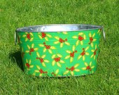 Galvanized Tub Medium Oval Storage Tub Christmas Holly