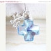 15% Off Sale Bridal Necklace Swarovski Crystal Cross Aqua Blue Sterling Silver Pendant Necklace Bella NS1 Wedding Jewelry