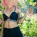 Orchid Lingerie Bralette and Ruffle Tap Pants in Black with Gray Pinstripe Made to Order