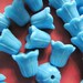 Vintage Glass Beads (10) Japanese Blue Bell Beads RARE