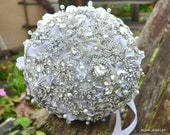 Deposit on a crystal vine heirloom brooch bouquet -- made to order brooch bridal bouquet