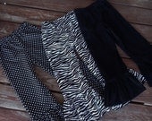 Valentines "LOVE WILD" collection BELLA Pants Only  in sizes 6-12-18-24 month and 2T - 3T - 4T black & white ASsORTED