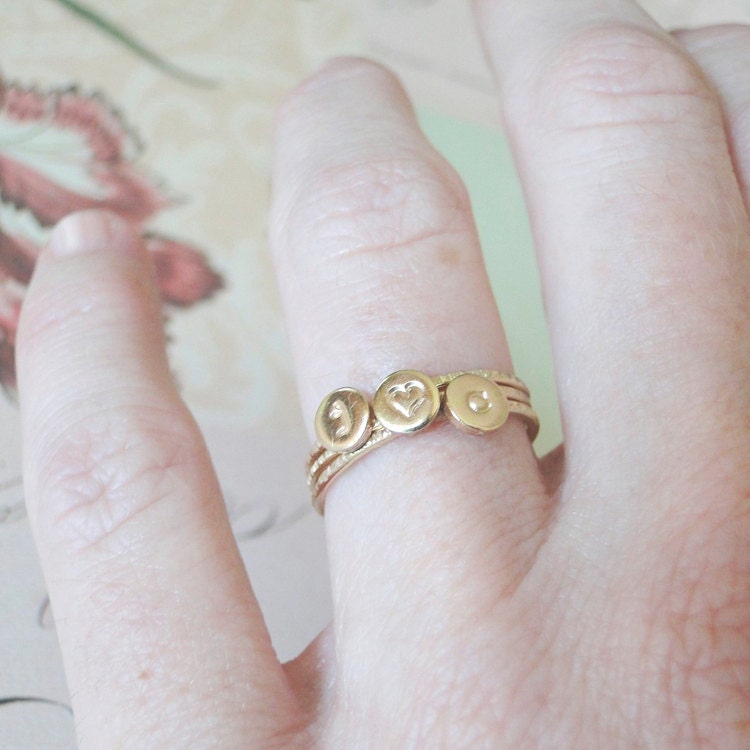 Stacking Initial Rings - Gold-Filled Set of Three
