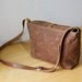 Waxed Canvas and Leather Satchel // Saddle Brown // Weather Resistant // Organic Cotton Canvas Lining