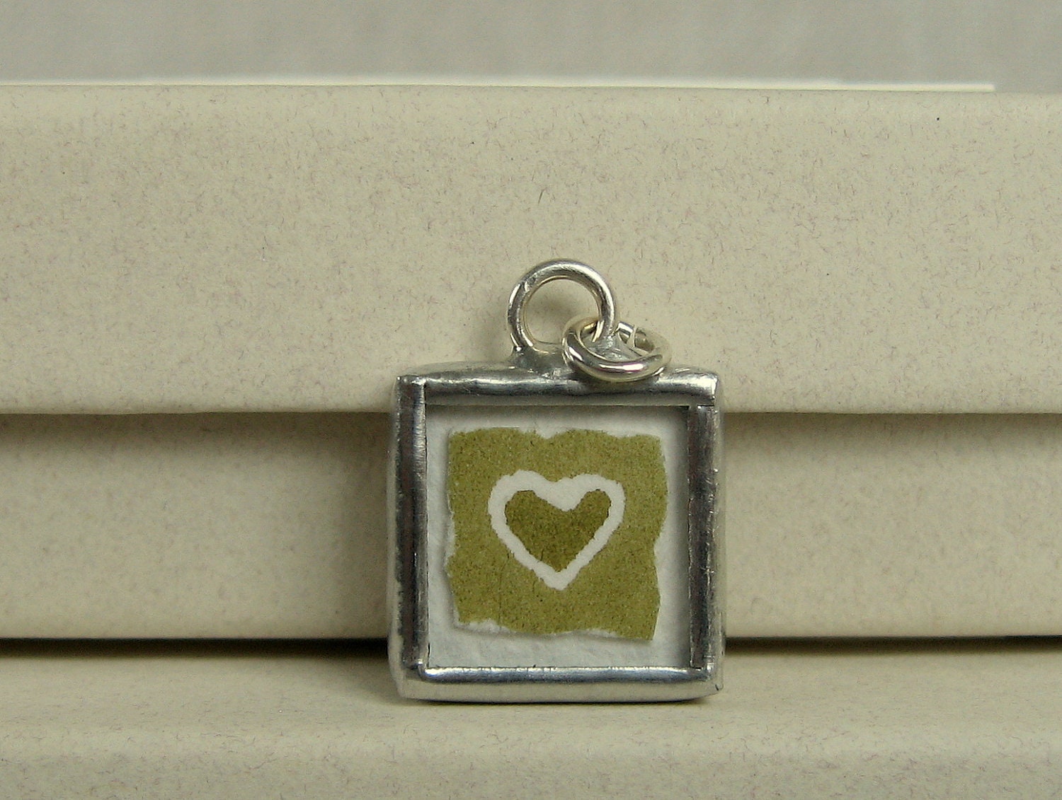 spring sale - original watercolor heart pendant