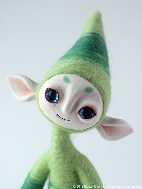 Mixed Media Art Doll, Sproutling No. 5 - Gooseberry