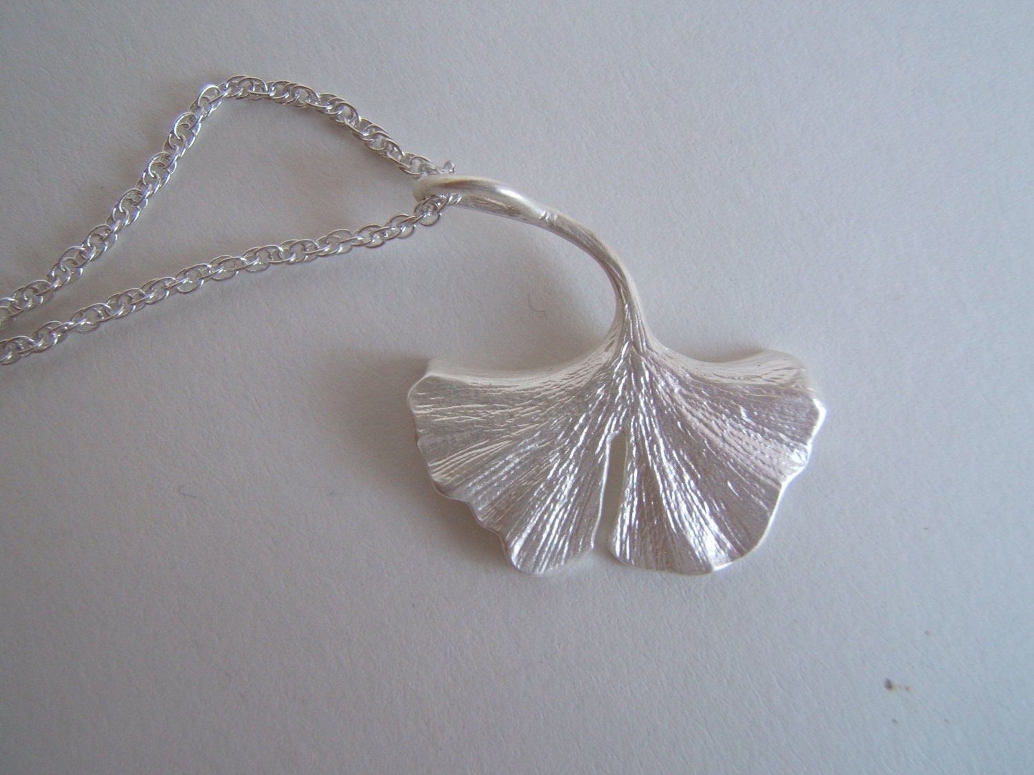 Ginkgo Ginko Necklace Silver Plated Leaf Charm Sweet, Chic Gift for her gingko Simple Easy Summer