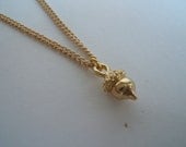 Acorn Necklace Gold Minimal Charm necklace Etsy Teensy Tiny acorn gold kitsch