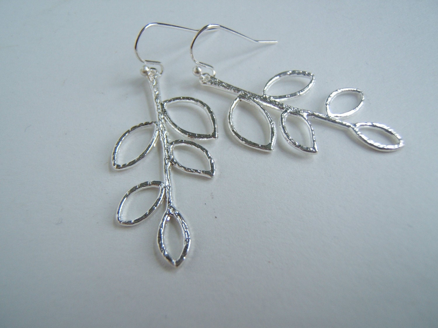 Silver Leaf Earrings Modern Simple Leaves Everyday Chic and Easy Affordable, too