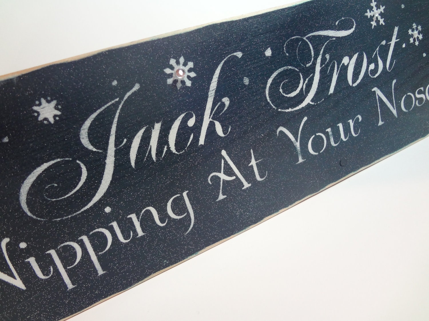 Jack Frost Stenciled Wooden Table Sign, Primitive Winter Decor, Woodworking Seasonal, Rustic Housewares Sign, Holiday Quotes, Words, SOCOFG