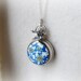 Pocket Watch Necklace Blue And White Floral Pocketwatch Jewelry Womens Girl Small Feminine