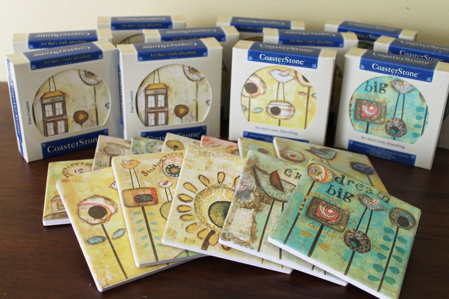 Set of 4 Absorbent stone coasters...you pick
