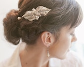 Laurel leaf bridal hair comb - Rhinestone hair piece 846