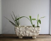 vintage white ceramic planter