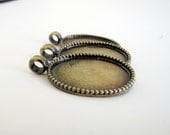 Oval Pendant Base Blank Pendant Cabochon Bezel Antique BrassTone Finish FREE SHIPPING
