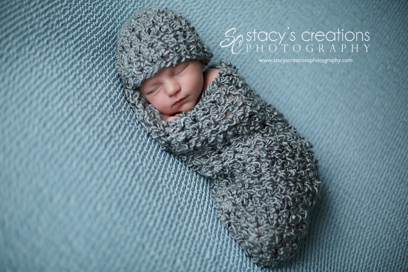 Crochet Cocoon Baby Hat Baby Beanie Baby Cocoon Baby Cacoon Boy Cocoon Girl Cocoon Baby Pod Newborn Cocoon Infant Cocoon Photo Prop Grey
