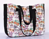 Crazy Skulls - Large tote purse - Punk Rock