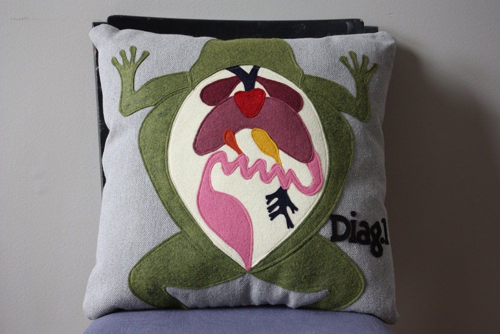 Science Diagram Pillow - Frog Dissection