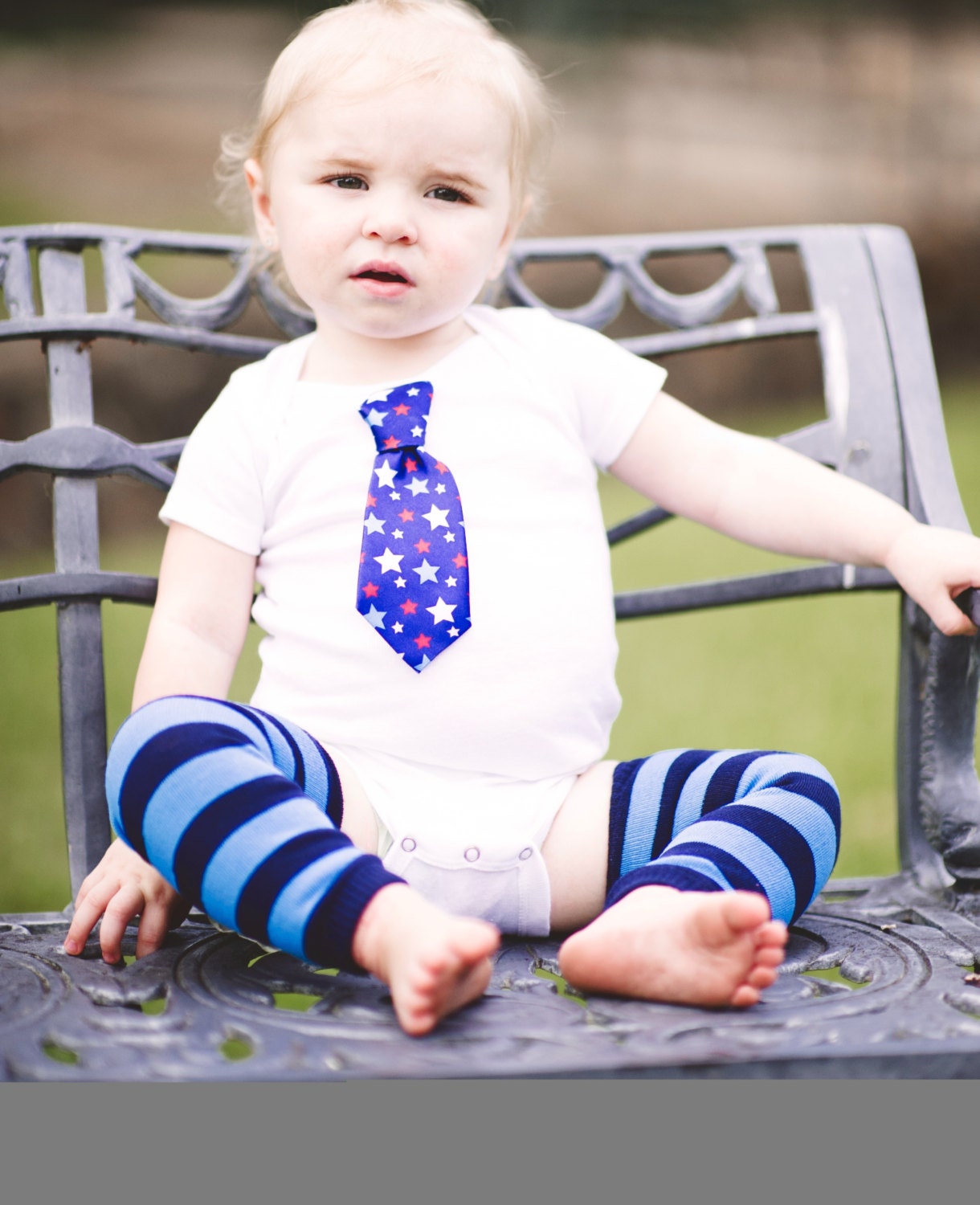 Boys red white blue stars 4th of July Tie 1sy Perfect for Baby Boy - Great for Babys Photos