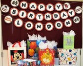 Banner Inspired by Mickey Mouse Club in Red, Black, Yellow w/ Mickey and Minnie Silhouette and Personalized Message in Fun Font - Printable