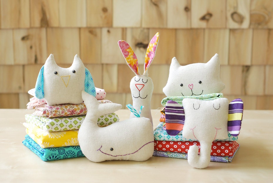 Plush Rattle: Whale, Lion, Elephant, Bunny or Cat