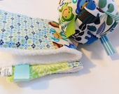 Baby Boy Blue Soft Block Toy with Rattle Ribbon Blanket Gift Set