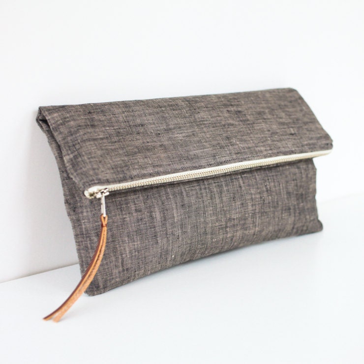 The Sydney Clutch in Charcoal