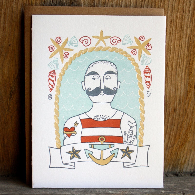 Sailor Letterpress Card