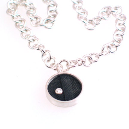 Bicycle Tire Necklace with Diamond Embelishement