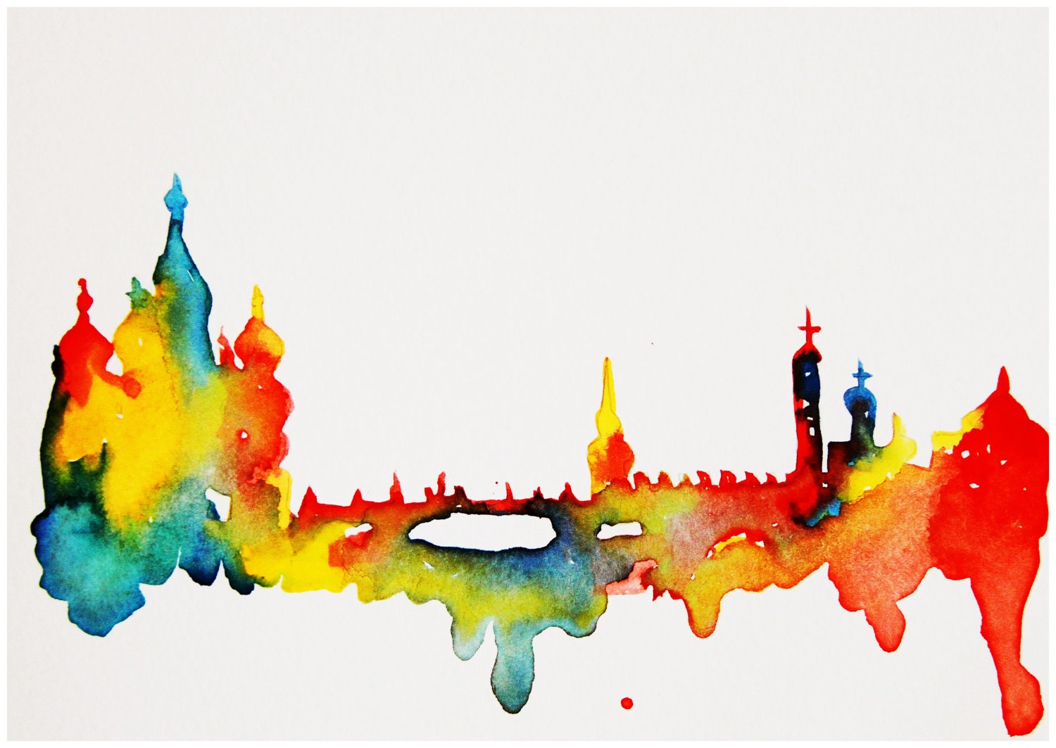 Moscow Watercolor Illustration 8x10 Print