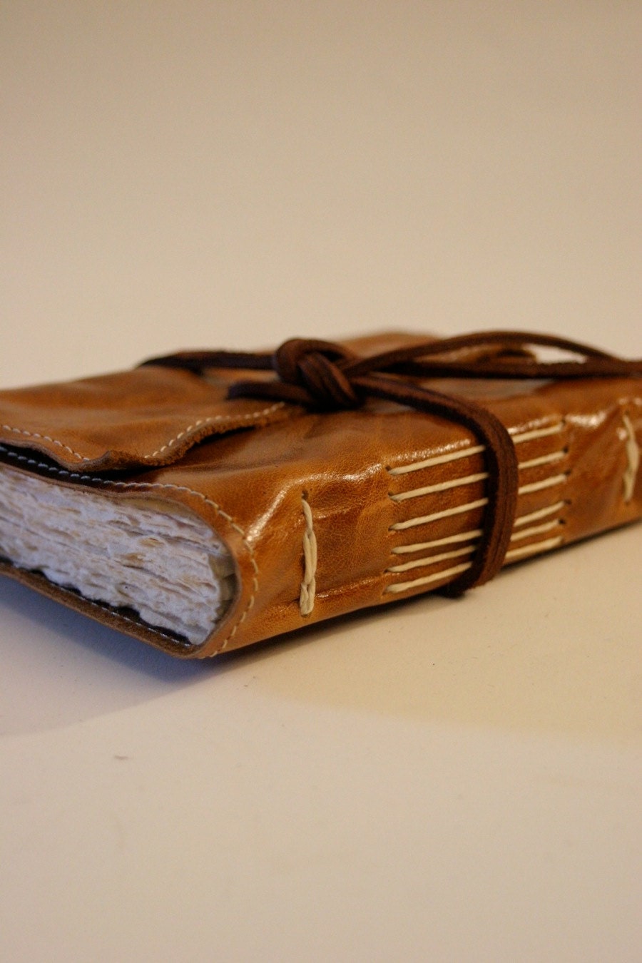 Light Brown Old Fashion Leather Journal by Binding by bindingbee