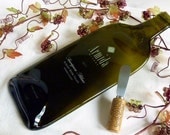 Slumped glass wine bottle cheese plate from Armida Winery