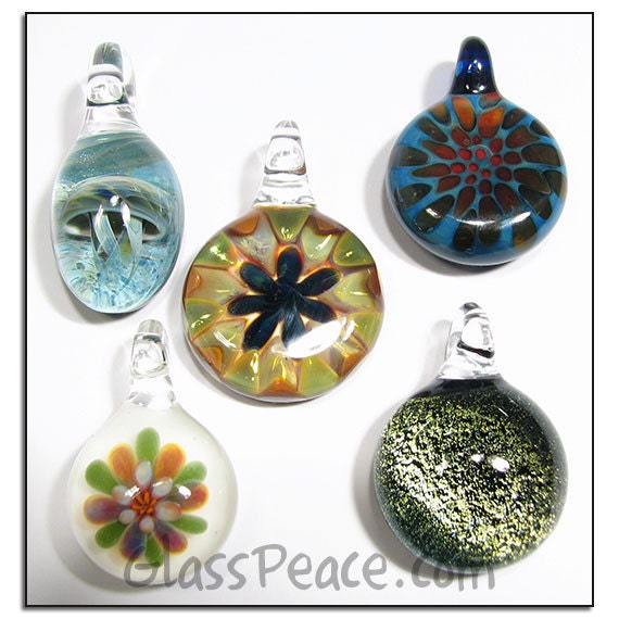 Glass Pendants lampwork focal beads - Wholesale Lot - Jewelry Supplies by Glass Peace (5604)