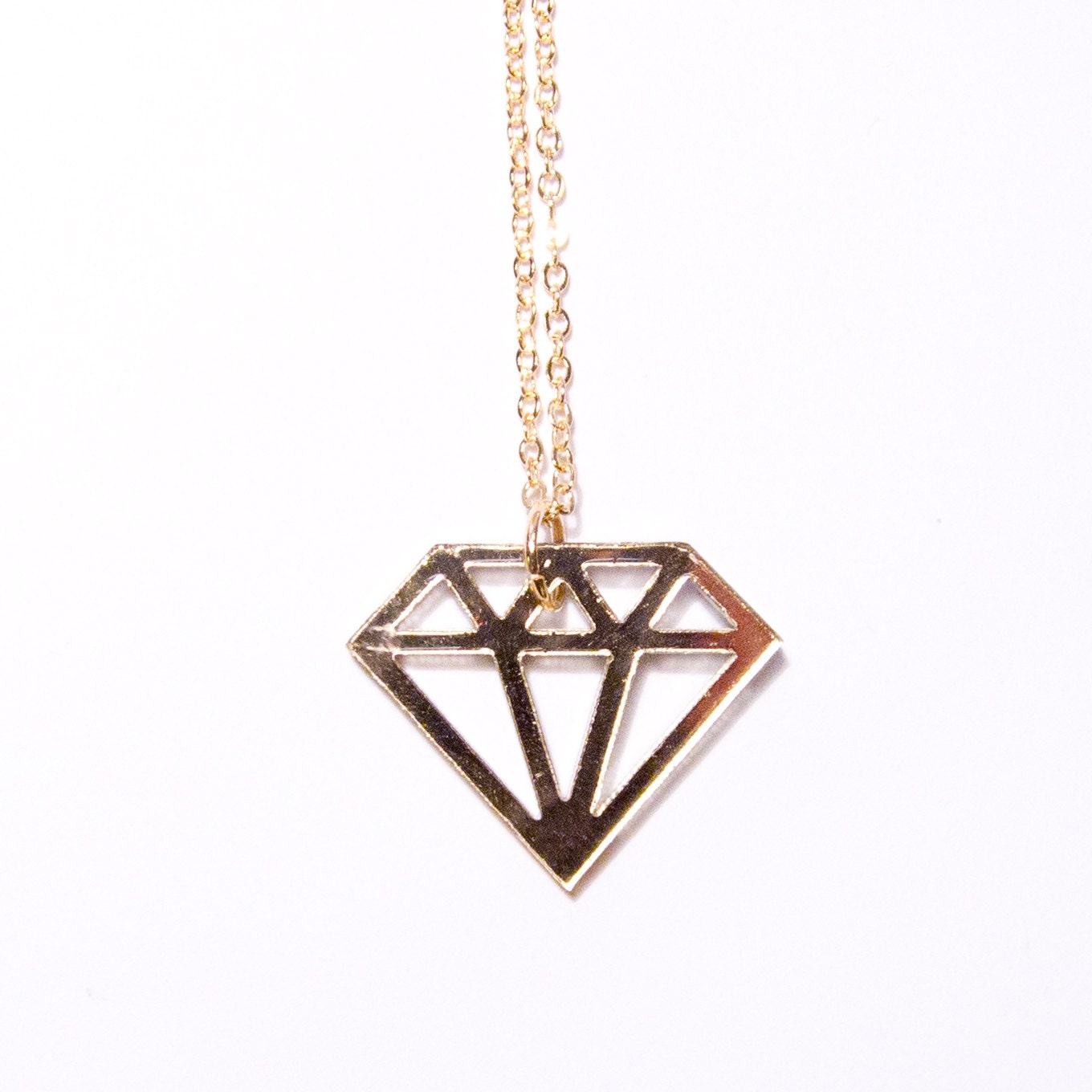 diamond necklace (gold mirror)