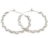 SALE Sterling Silver Wire Wrapped Hoop Earrings