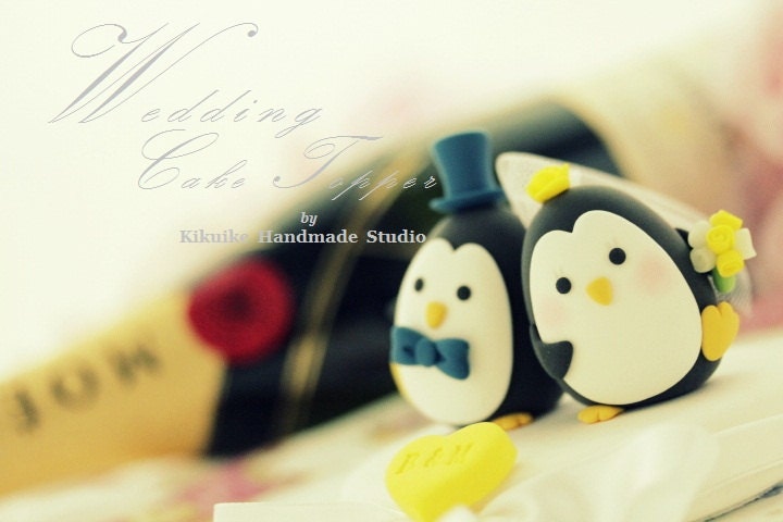 LOVE ANGELS Wedding Cake Topper-love Penguins