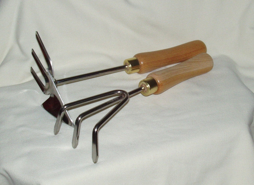 Hand Garden Hoe, Fork, Rake Set, Stainless Steel