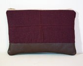 ATP Mini Clutch- Purple Linen and Leather Clutch