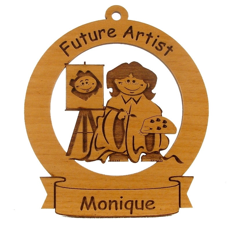Future Artist Ornament Personalized with Your Child's Name - gclasergraphics