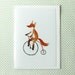 Greeting card - Fox on a bike