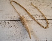Upcycled zig zag pattern engraved antler necklace