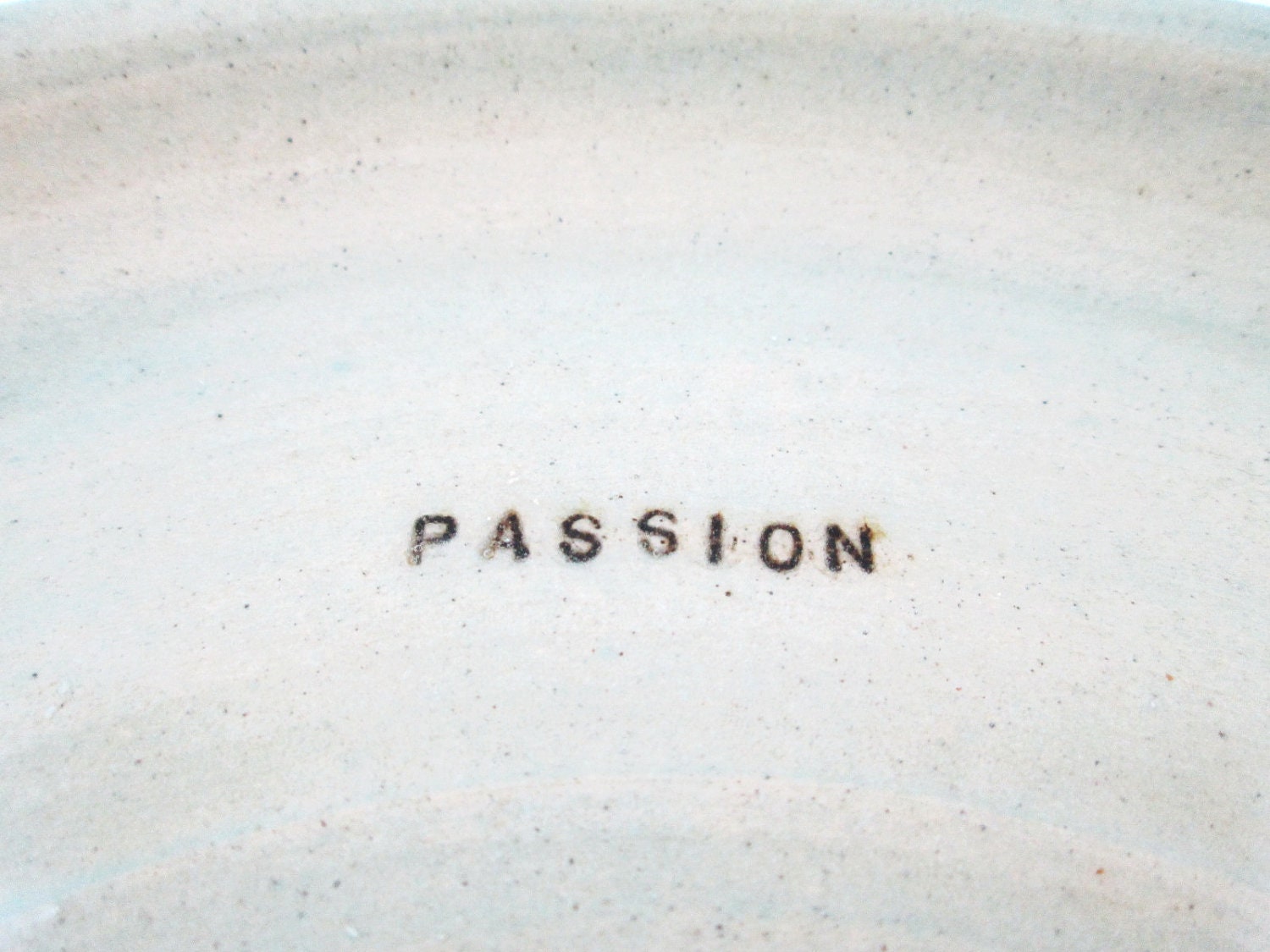 Pottery plate, modern design with passion lettering, dinner plate ( IN STOCK No.60)