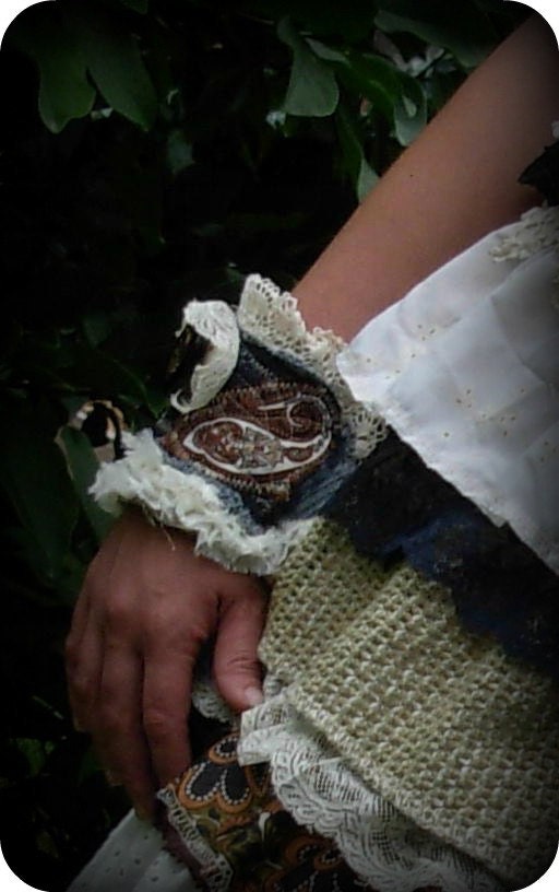 paisley Tatters Vintage Lace Cuff Bracelet Pixie mama